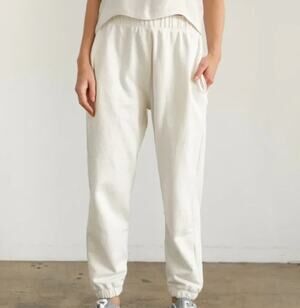 Almina Concept Joggers High Waist Sweatpants Size Small Oatmeal Cotton